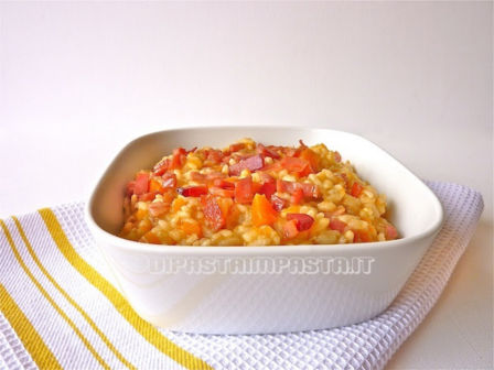Risotto con zucca e speck