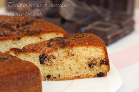 TORTA IN CROSTA DI CIOCCOLATO E GOCCE FONDENTI