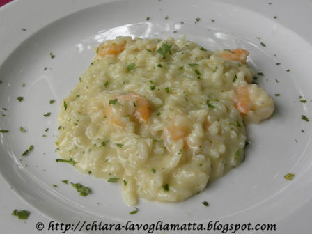 Risotto  con gamberi e Cartizze