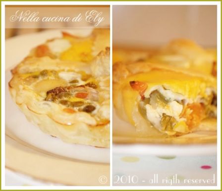 Mini - quiche alle verdure e uovo