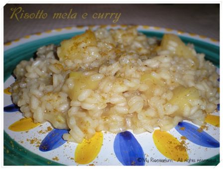 Risotto con mela e curry