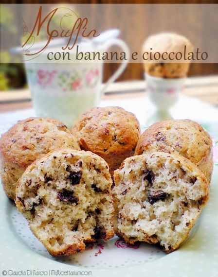 Muffin con banana e cioccolato