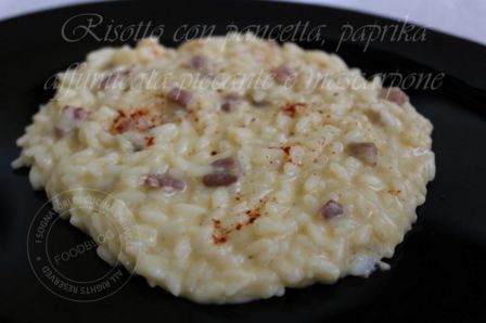 RISOTTO CON PANCETTA, PAPRIKA AFFUMICATA PICCANTE E MASCARPONE