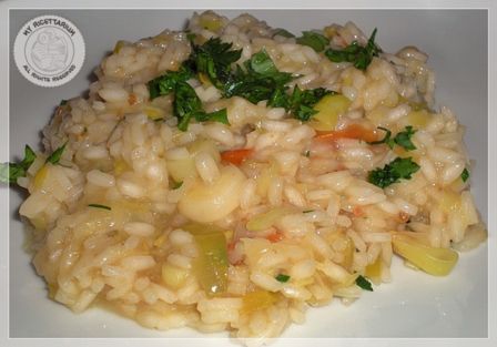 Risotto al porro e pomodorini