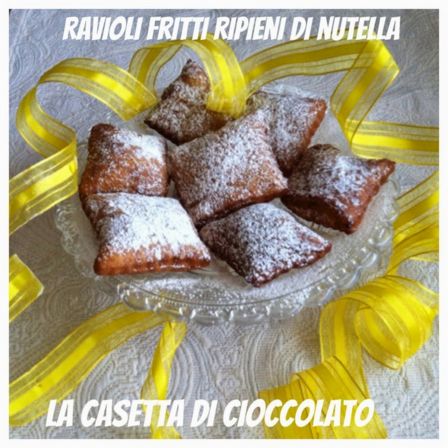 Ravioli fritti ripieni di nutella