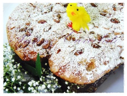 Pandolce di Pasqua alle amarene e pistacchi,ricetta pasquale