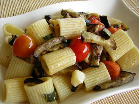 Pasta con melanzane grigliate