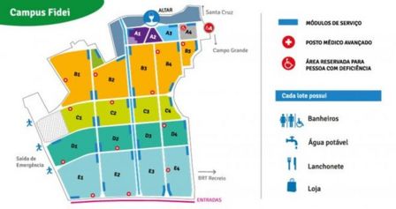 Giornata Mondiale della Gioventù 2013: Rio De Janeiro, la mappa del campo