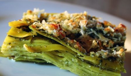 Lasagne al pesto e besciamella