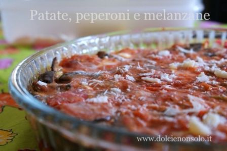 Patate, peperoni e melanzane con cottura al microonde