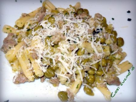 Casarecci salsiccia e piselli
