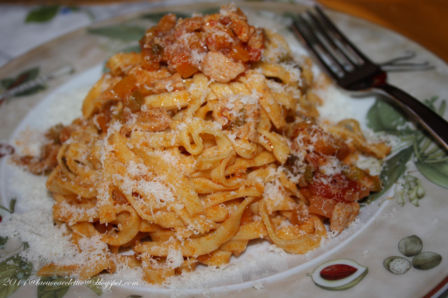 Spaghetti alla chitarra con ragù di lonza