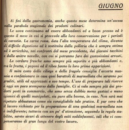 GIUGNO Almanacco della Cucina 1935