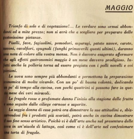 MAGGIO - Almanacco della Cucina 1935