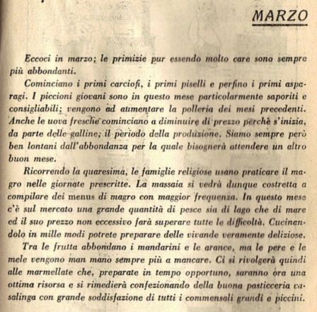 MARZO Almanacco della Cucina “L’AMICO DELLA MASSAIA” anno 1935