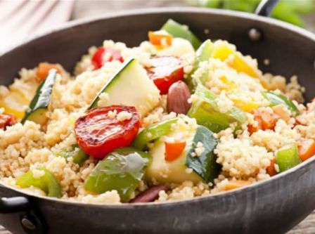 Cous cous con verdure e gamberetti