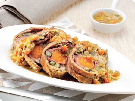 Rollè di vitello in fricassea.