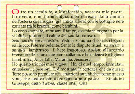 IGT Lambrusco dell’Emilia “Vecchio Moro” – Rinaldini s.a. [7.9]