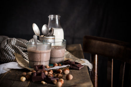 Milkshake alla nocciolata (crema di nocciole e cioccolato)