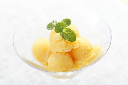 Sorbetto al melone e zafferano senza gelatiera