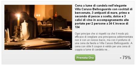 Cena Groupon a lume di candela a Villa Caruso Bellosguardo di Lastra a Signa (FI)