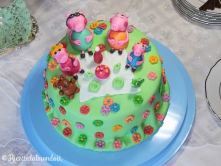 Torta di Peppa Pig in pasta di zucchero