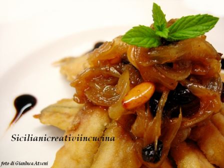 Alici fritte con cipollata agrodolce