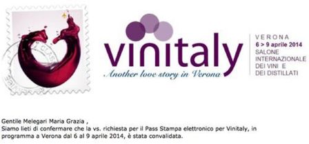 Pass Stampa (accredito Blogger) a Vinitaly 2014 - Al passo con i tempi.