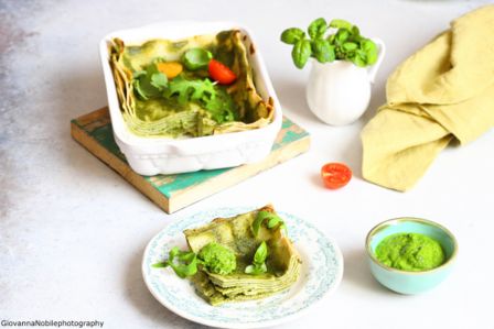 Lasagne col pesto di basilico e rucola