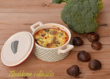 Gratin di broccoli, castagne e caprino