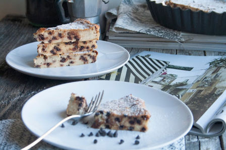 Torta alla ricotta e gocce di cioccolato