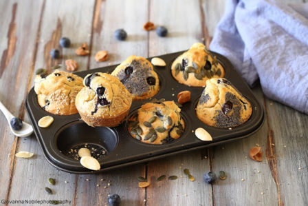 Muffin con mirtilli e mandorle