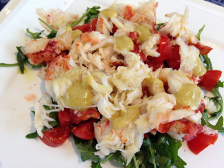 Senza Bimby, Insalata D'Astice, Rucola, Pomodorini ed Emulsione di Senape