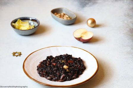 Riso venere con indivia caramellata