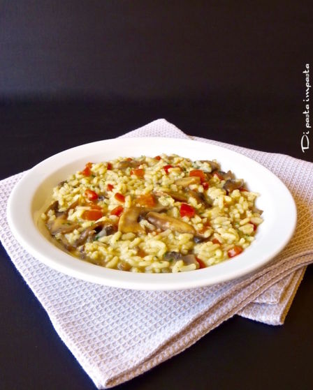 Risotto con funghi e peperoni