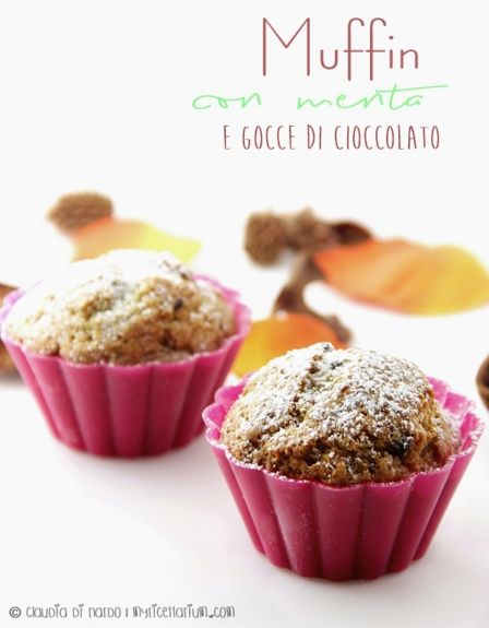 Muffin con menta e gocce di cioccolato