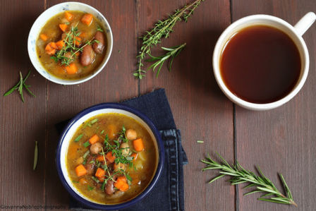 Zuppa di fagioli, ceci e zucca