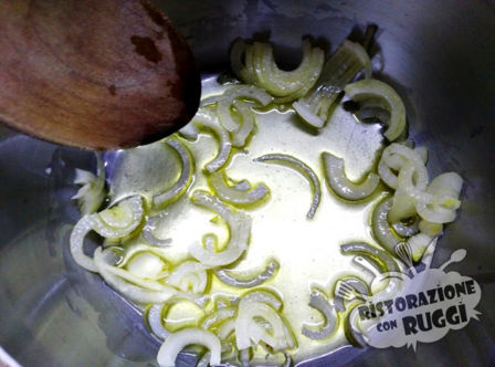 Ziti risottati carciofi, cipolla bianca e pecorino romano