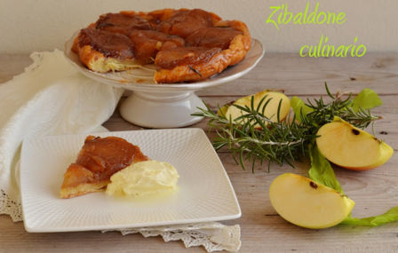 Tarte tatin di mele affumicate e rosmarino con gelato alla vaniglia