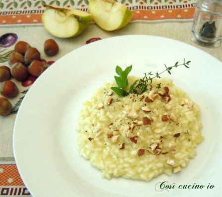 Risotto di mele renette e nocciola gentile delle Langhe