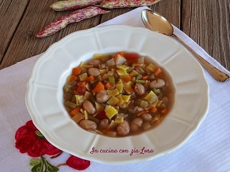 Quadrucci con fagioli borlotti freschi