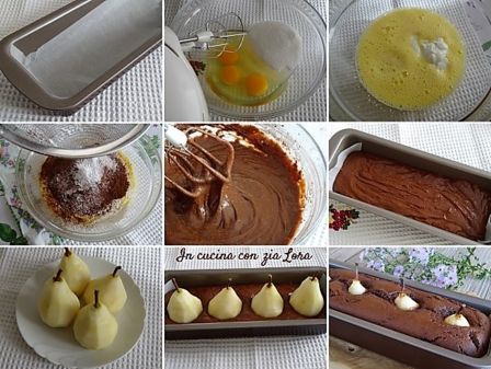 Plumcake al cioccolato con pere intere