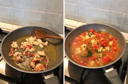 Taglierini con astice americano e pomodorini
