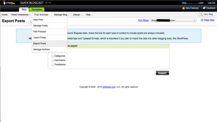 Export Your GoDaddy Quick Blogcast Account to WordPress.com