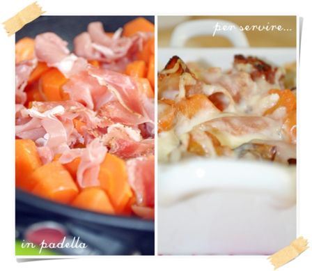 Carote al forno con speck e crescenza