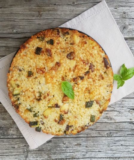 Ricetta torta di riso con verdure e prosciutto