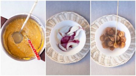 Crema di lenticchie con gamberi
