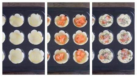 Mini quiche al salmone e patate