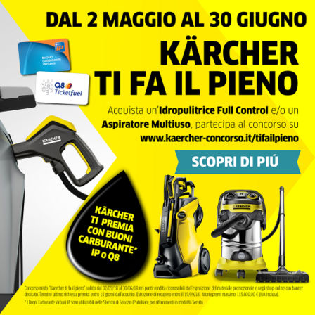 Kärcher ti aiuta nelle pulizie domestiche e ti fa il pieno!